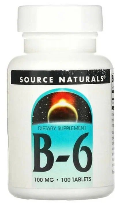 Source Naturals B-6 Витамин B6 100 мг, 100 шт.