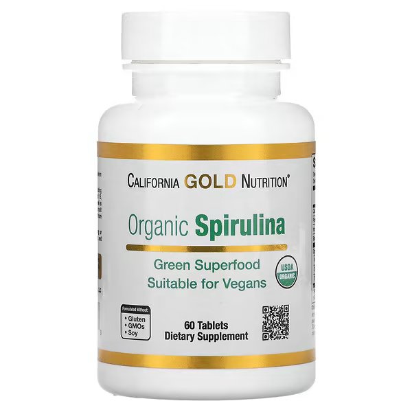 California Gold Nutrition. Spirulina (Спирулина) 60 капсул