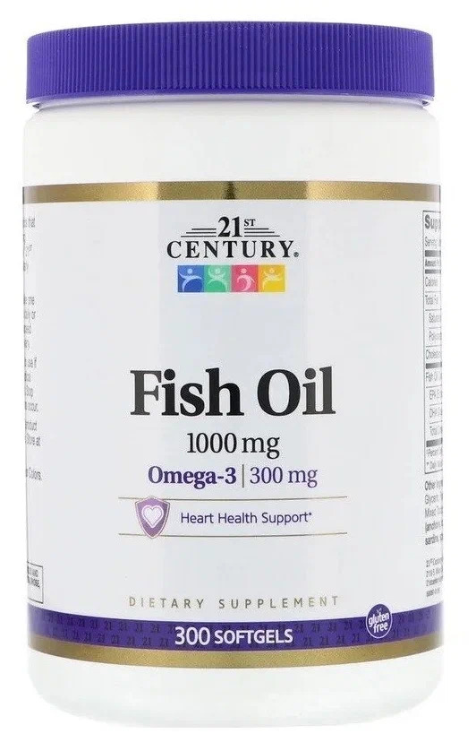 21st Century Рыбий жир, Fish Oil 1000мг, 300 капс.