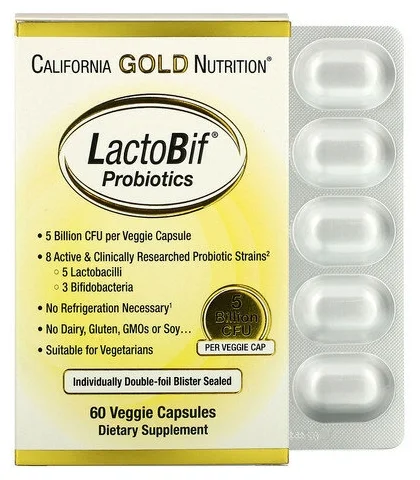 California Gold Nutrition LactoBif капс., 5 млрд КОЕ, 60 шт.