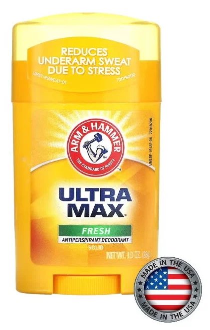 Arm & Hammer, UltraMax, твердый дезодорант-антиперспирант для мужчин, аромат свежести, 28 г