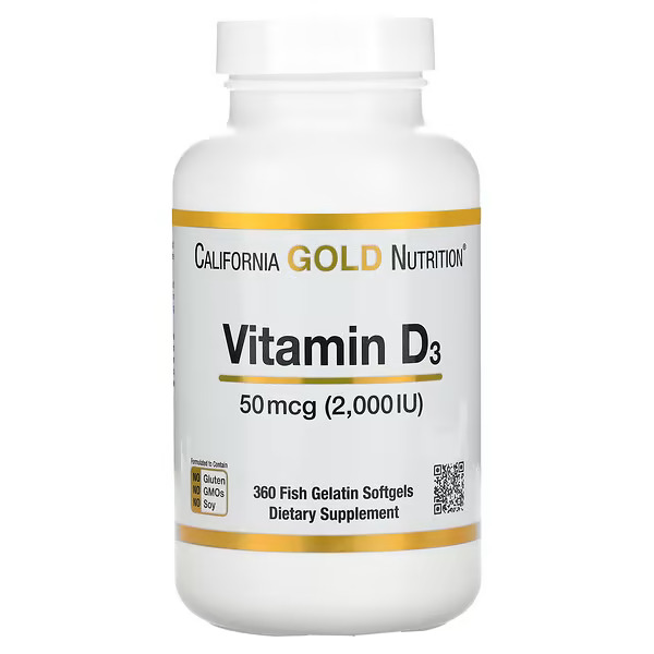 California Gold Nutrition Vitamin D3 2000 IU, 360 шт.