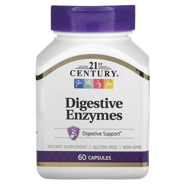 21st Century Пищеварительные ферменты (Digestive Enzymes), 60 капсул