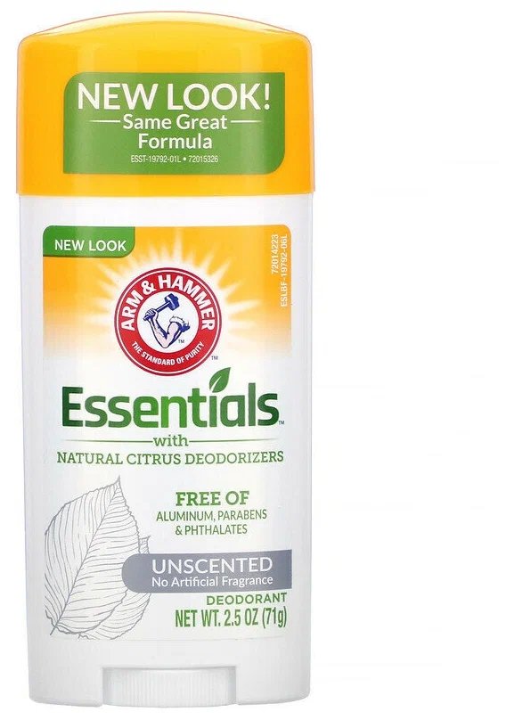 Arm & Hammer, Essentials с натуральными цитрусовыми компонентами, дезодорант, без запаха, 71 г