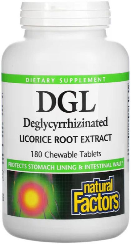 Natural Factors DGL Root Extract 400 mg (Глицирризинат солодки 400 мг) 180таб.