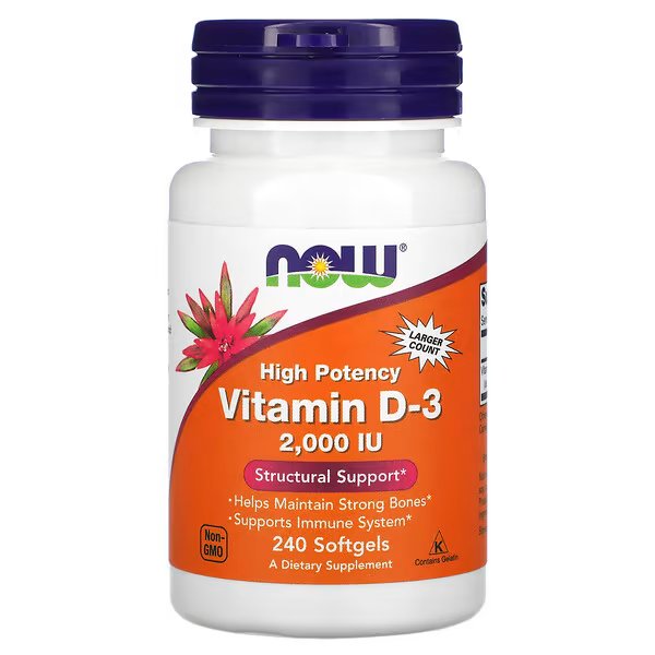 Now Vitamin D3 капс. 2000 МЕ 240 капсул Витамин Д3