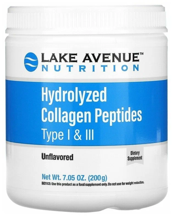 Lake Avenue Nutrition Hydrolyzed Collagen Peptides Type I & III (гидролизованные пептиды коллагена т