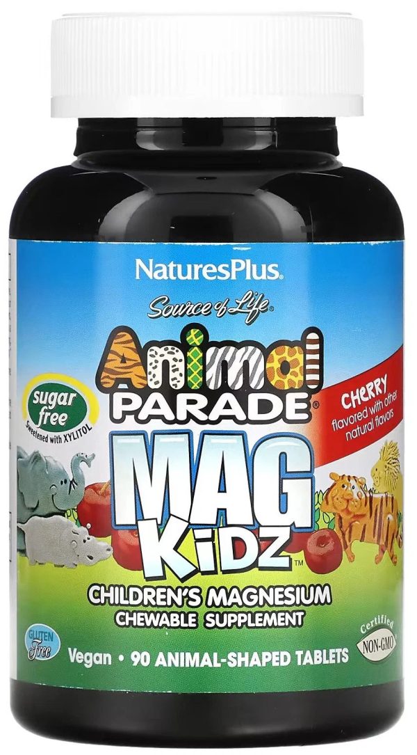 Nature's Plus Animal Parade Mag Kidz магний для детей натуральный вишневый вкус 90 таблеток