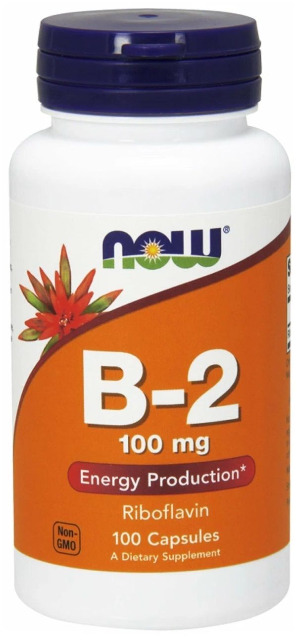 Now Vitamin B-2 100 мг (Рибофлавин Б-2) 100 капсул