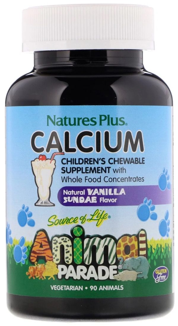 Nature's Plus Animal Parade Calcium Sugar Free (Кальций без сахара) 90 таблеток ванильн. мороженое