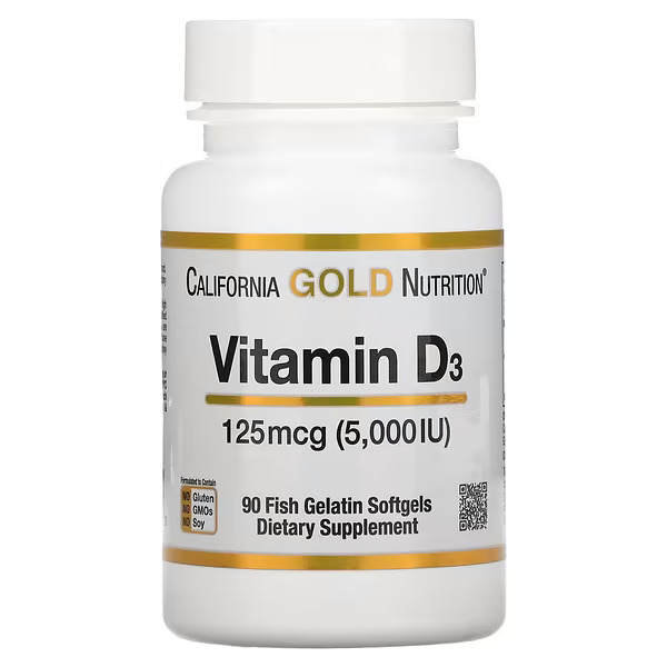 California Gold Nutrition Vitamin D3 5000 IU, 90 шт.