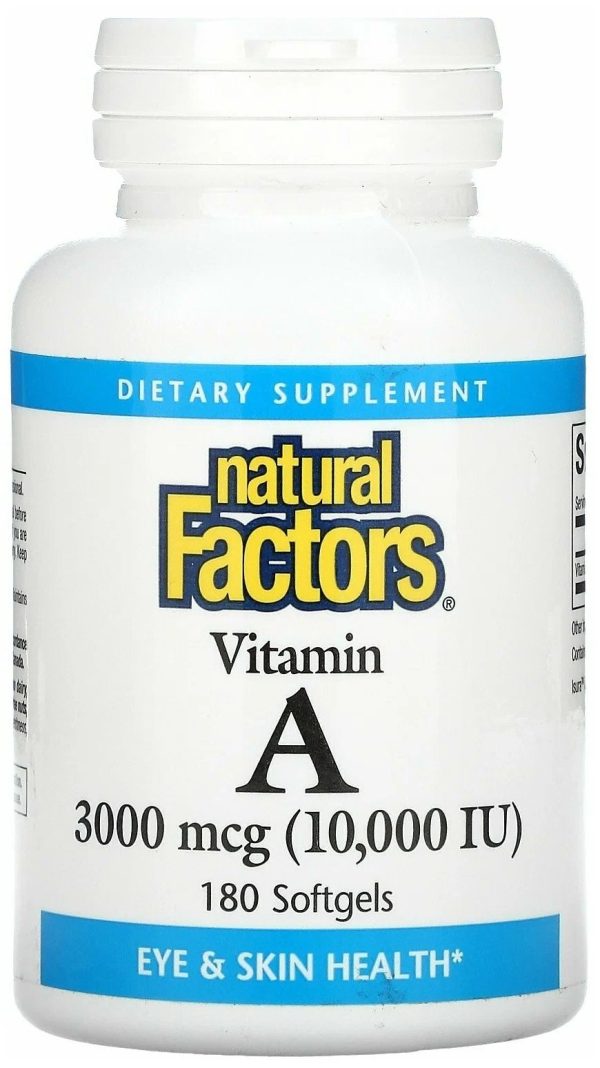 Natural Factors, Vitamin A, 3000 mcg (10,000 IU), 180 Softgels