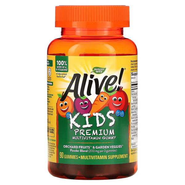 Nature's Way Alive! Kids Premium Multivitamin Complex вишня, апельсин и виноград 90 жевательных конф