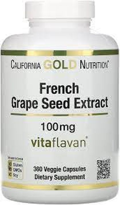 California Gold Nutrition, French Grape Seed Extract, VitaFlavan, 100 mg, 360 Veggie Capsules