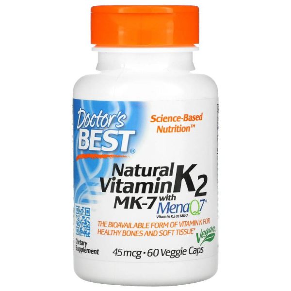 Doctor's Best Natural Vitamin K2 MK-7 с MenaQ7, 45 мкг, капс. 60 шт.