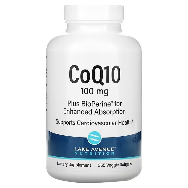 Lake Avenue Nutrition CoQ10 Plus BioPerine, 100 мг, 365 растительных капсул