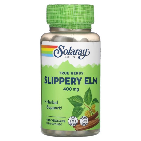 Solaray Products Slippery Elm - Вяз ржавый, 400 мг 100 вегетарианских капсул